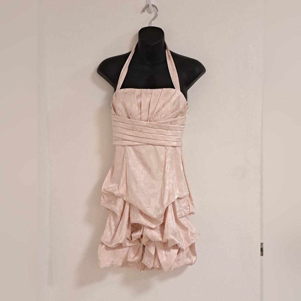 City Studios Strapless Ruffled Dress Light Pink Juniors Size 7